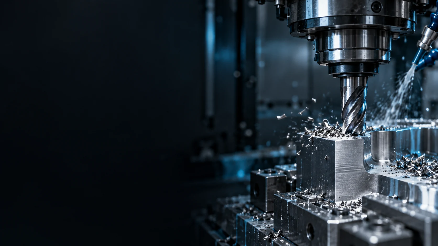 Fresado CNC de una pieza metálica
